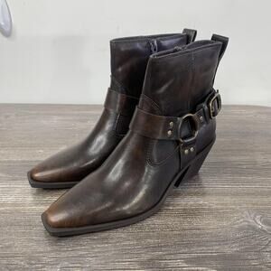 New! Frye And Co Kehlani Boots Womens Size 6M Brown Ankle Western Block Heel